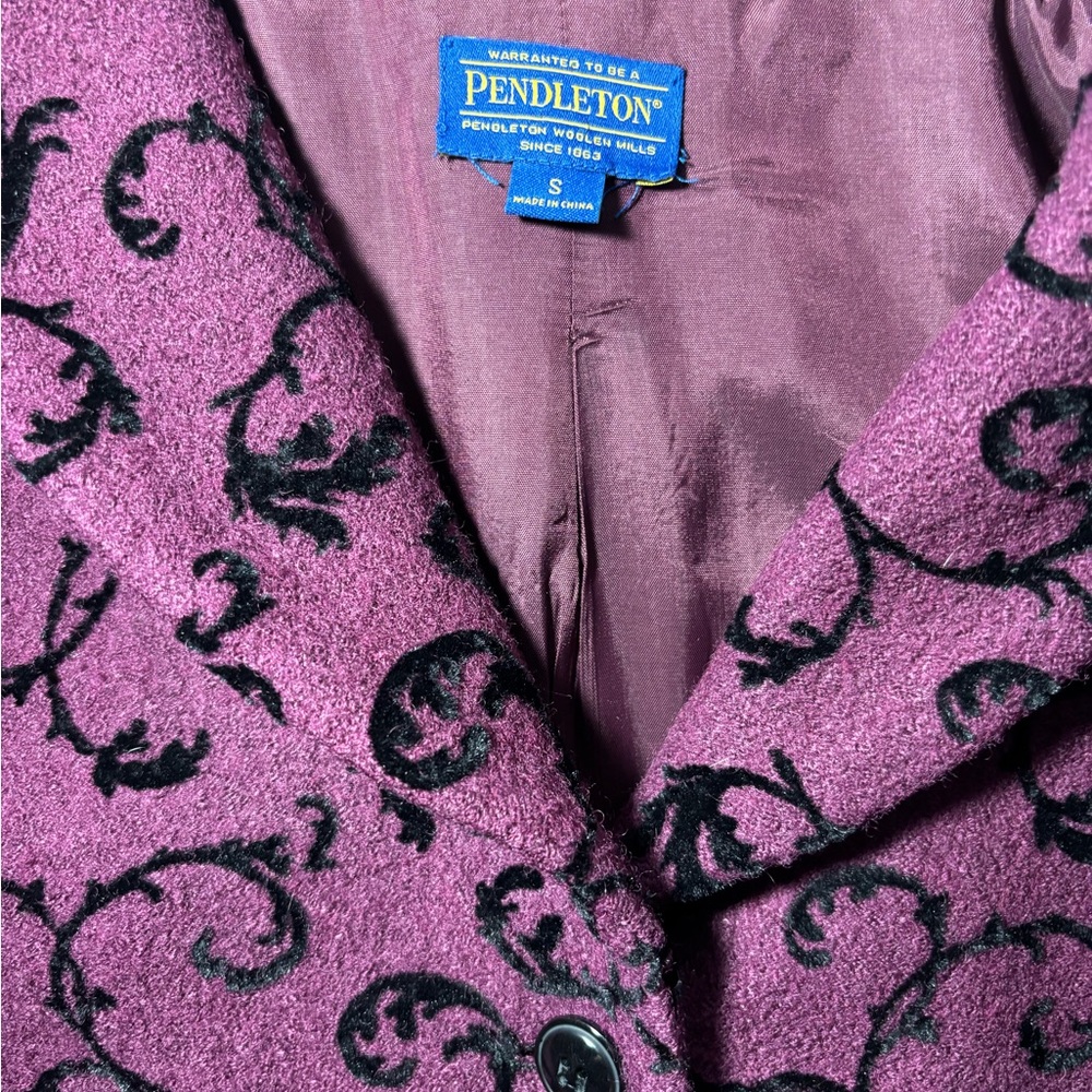 Pendleton Women’s Blazer Wool Blend Button Maroon… - image 6